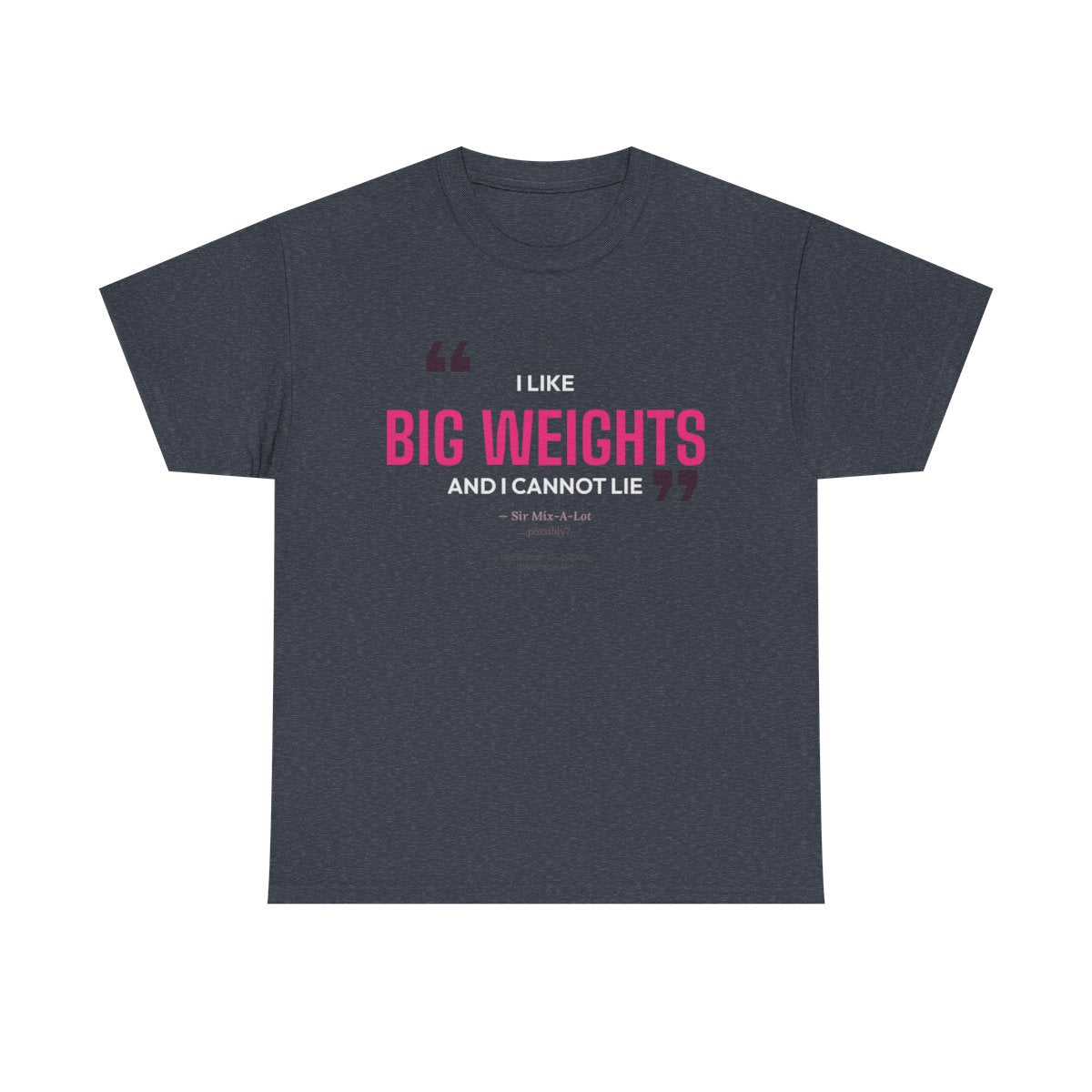 Big Weights women's tee in Heather Navy - funny gym shirt by DoD Fitness