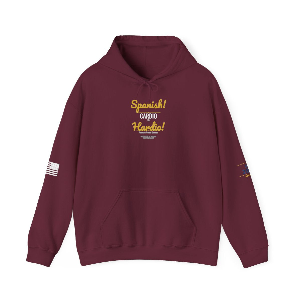 Cardio Hardio hoodie in Maroon - funny gym shirt by DoD Fitness