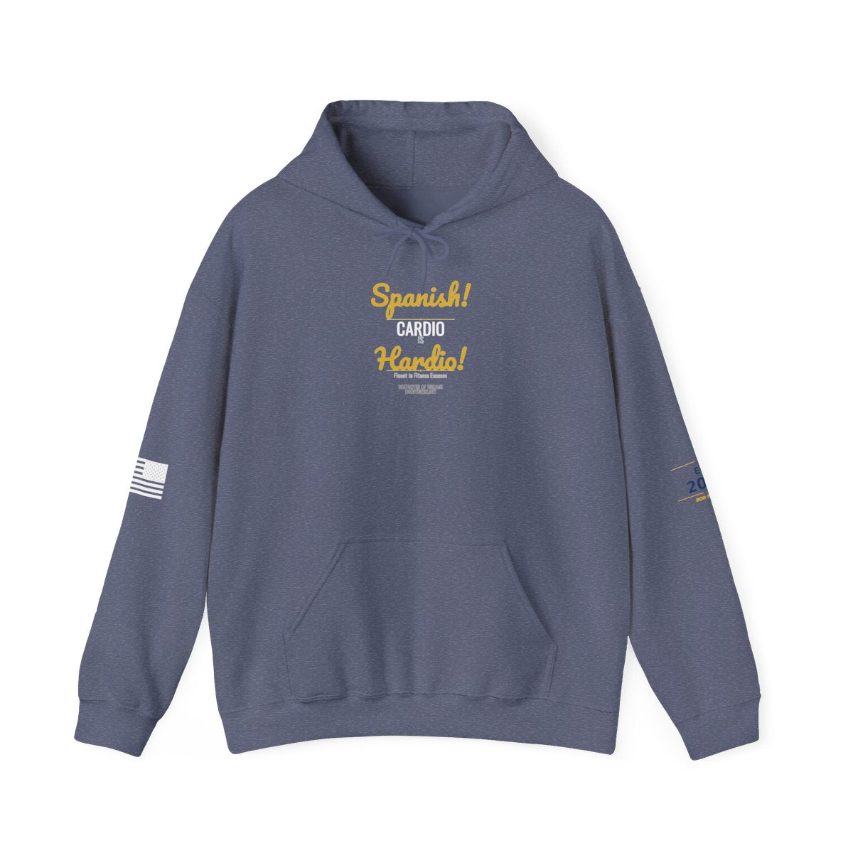 Cardio Hardio hoodie in Heather Navy - funny gym shirt by DoD Fitness