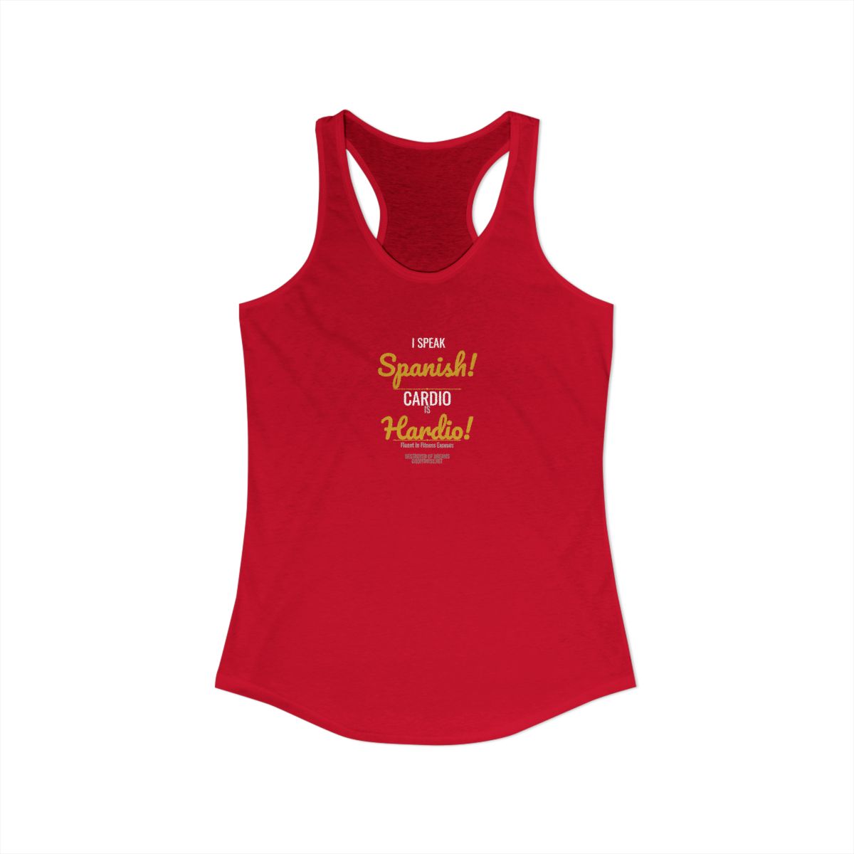 Cardio Hardio women's tank in Solid Red - funny gym shirt by DoD Fitness