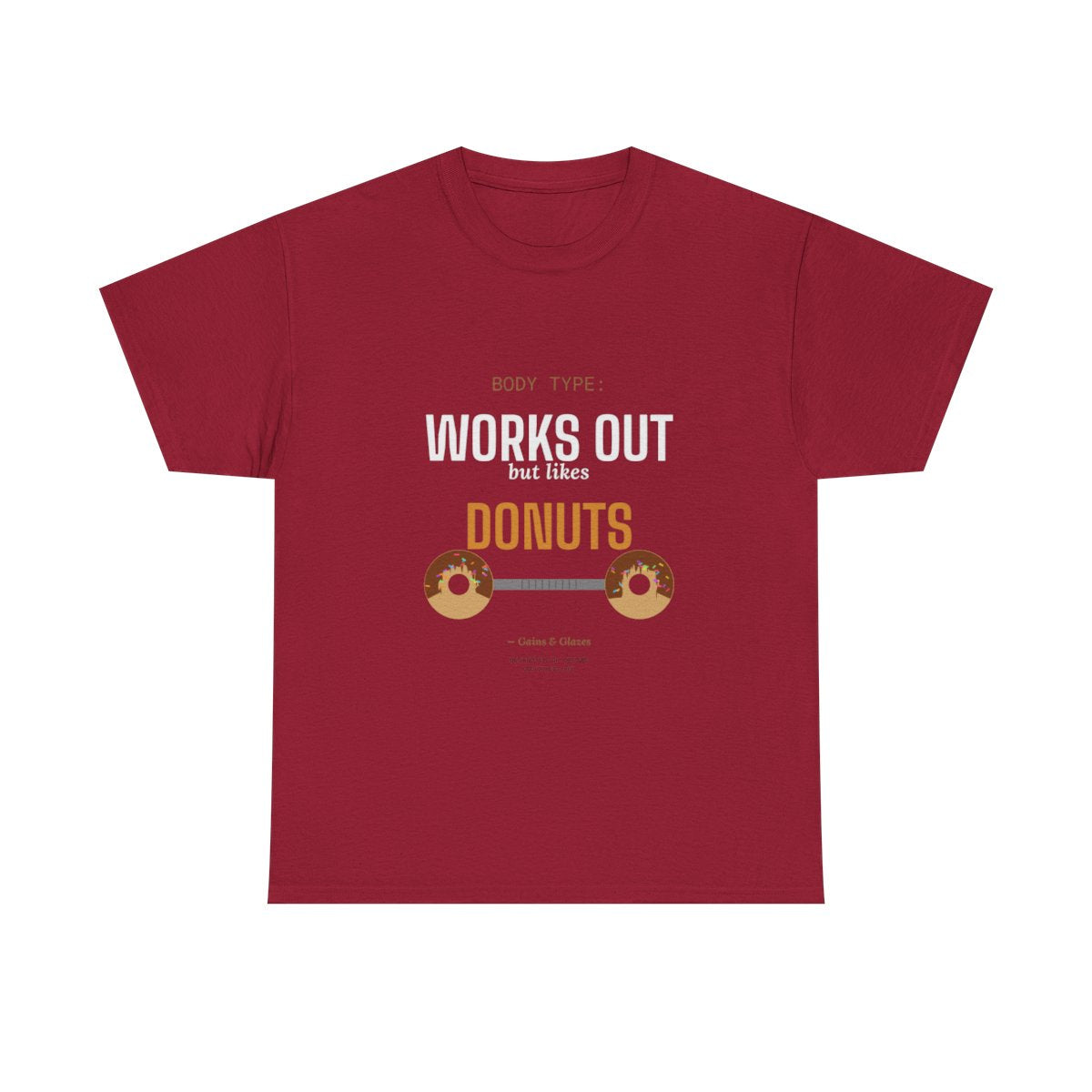 Donuts women's tee in Cardinal Red - funny gym shirt by DoD Fitness