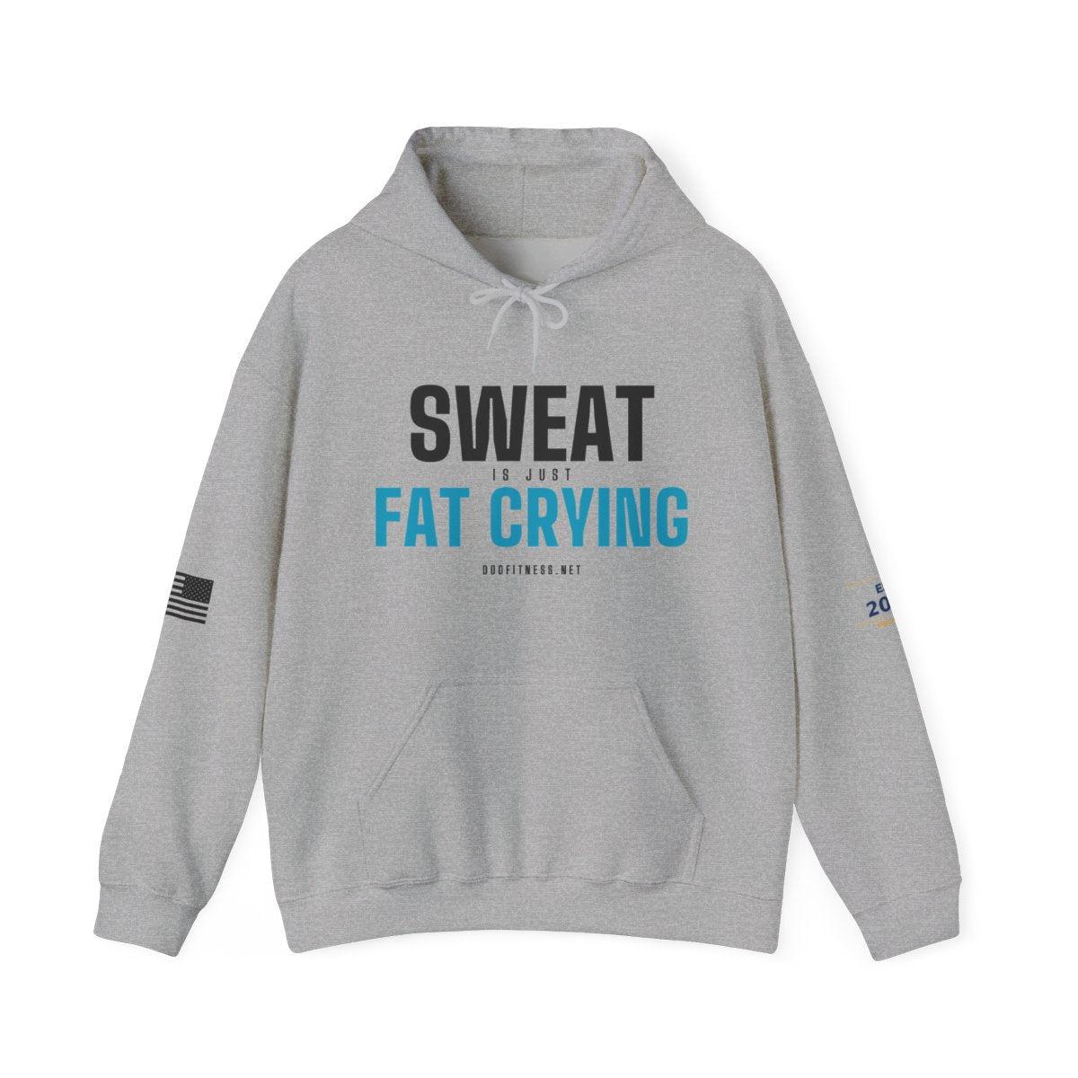 Fat Crying Frown hoodie in Sport Grey - funny gym hoodie by DoD Fitness