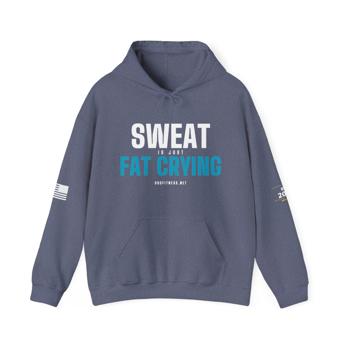 Fat Crying Frown hoodie in Heather Navy - funny gym hoodie by DoD Fitness