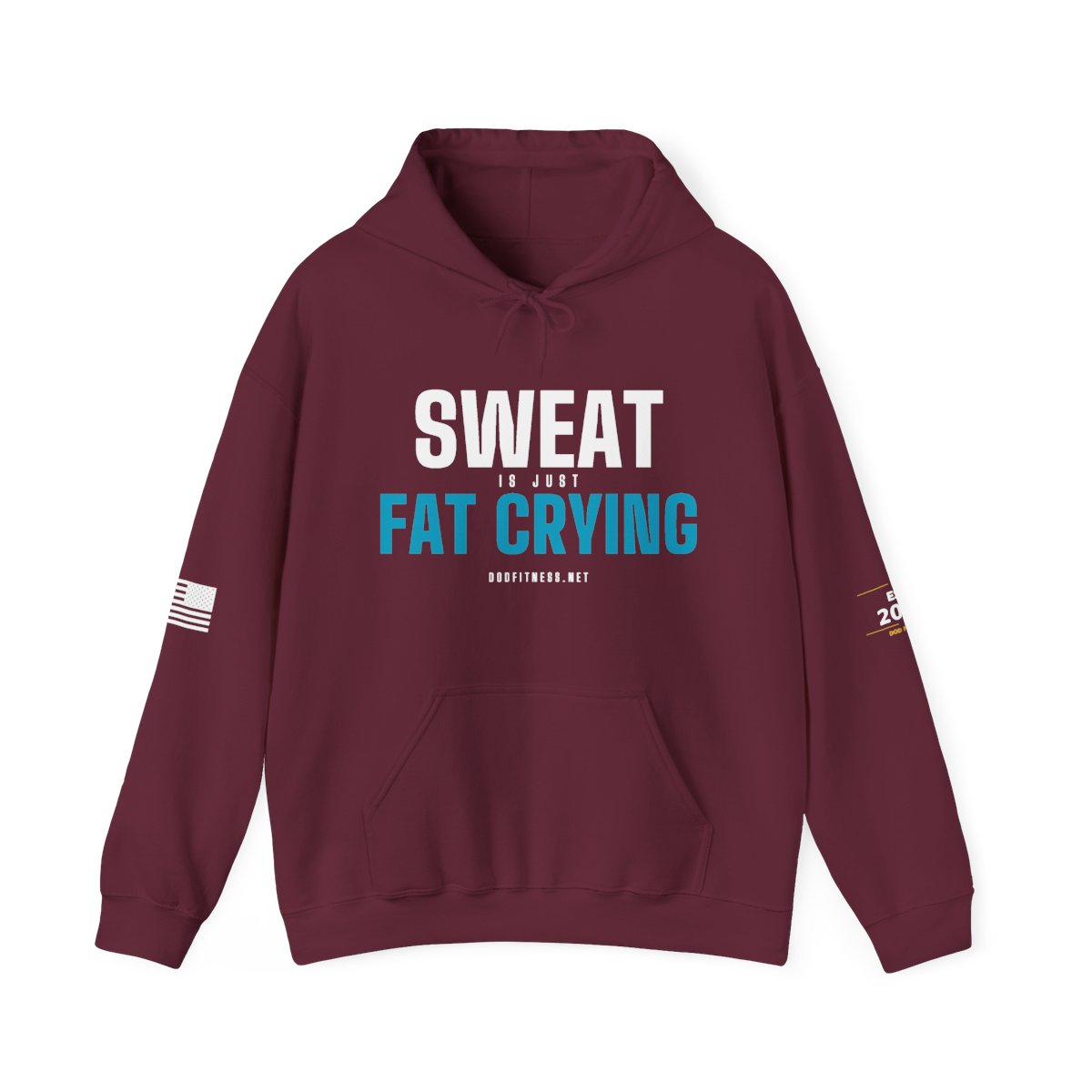 Fat Crying Frown hoodie in Maroon - funny gym hoodie by DoD Fitness