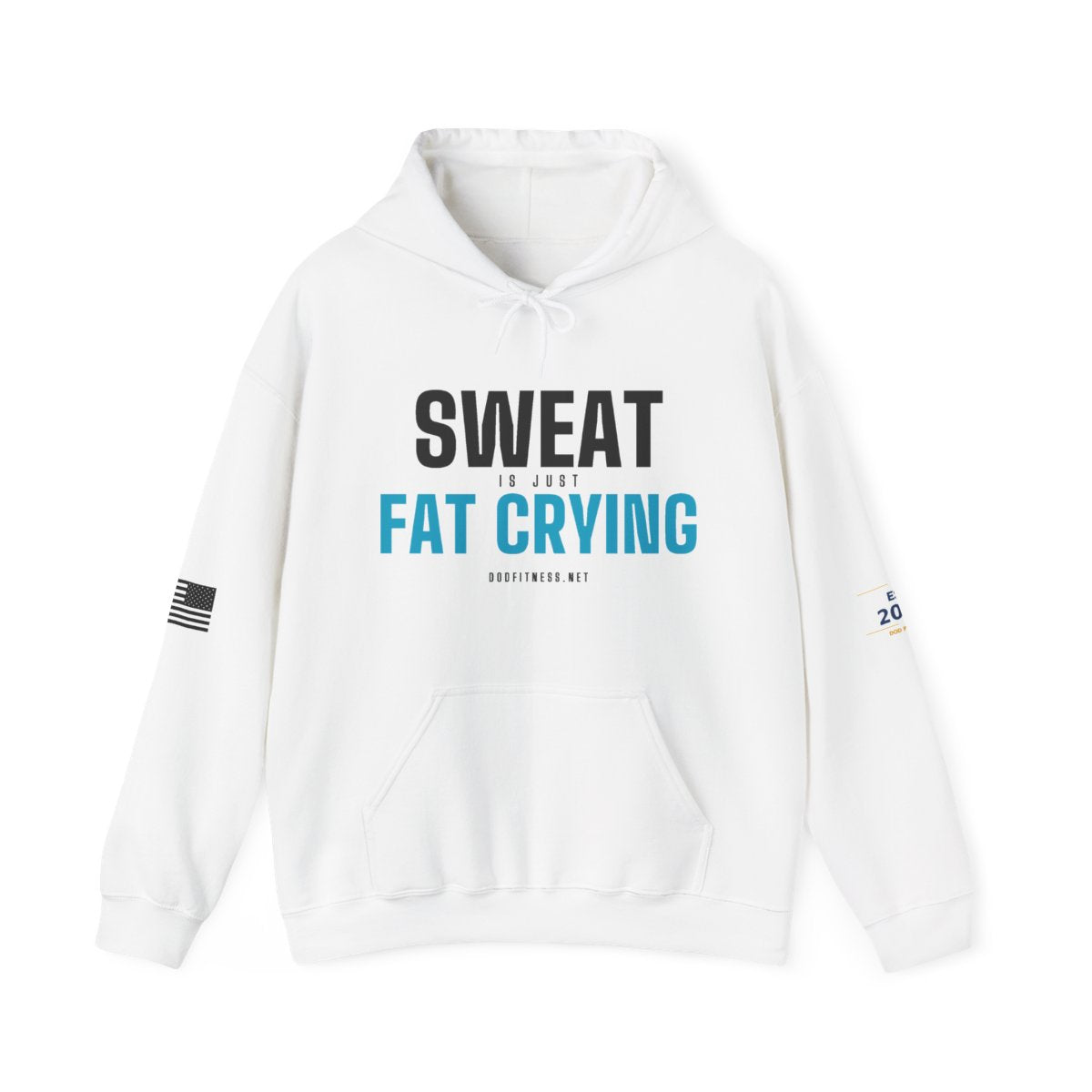Fat Crying Frown hoodie in White - funny gym hoodie by DoD Fitness