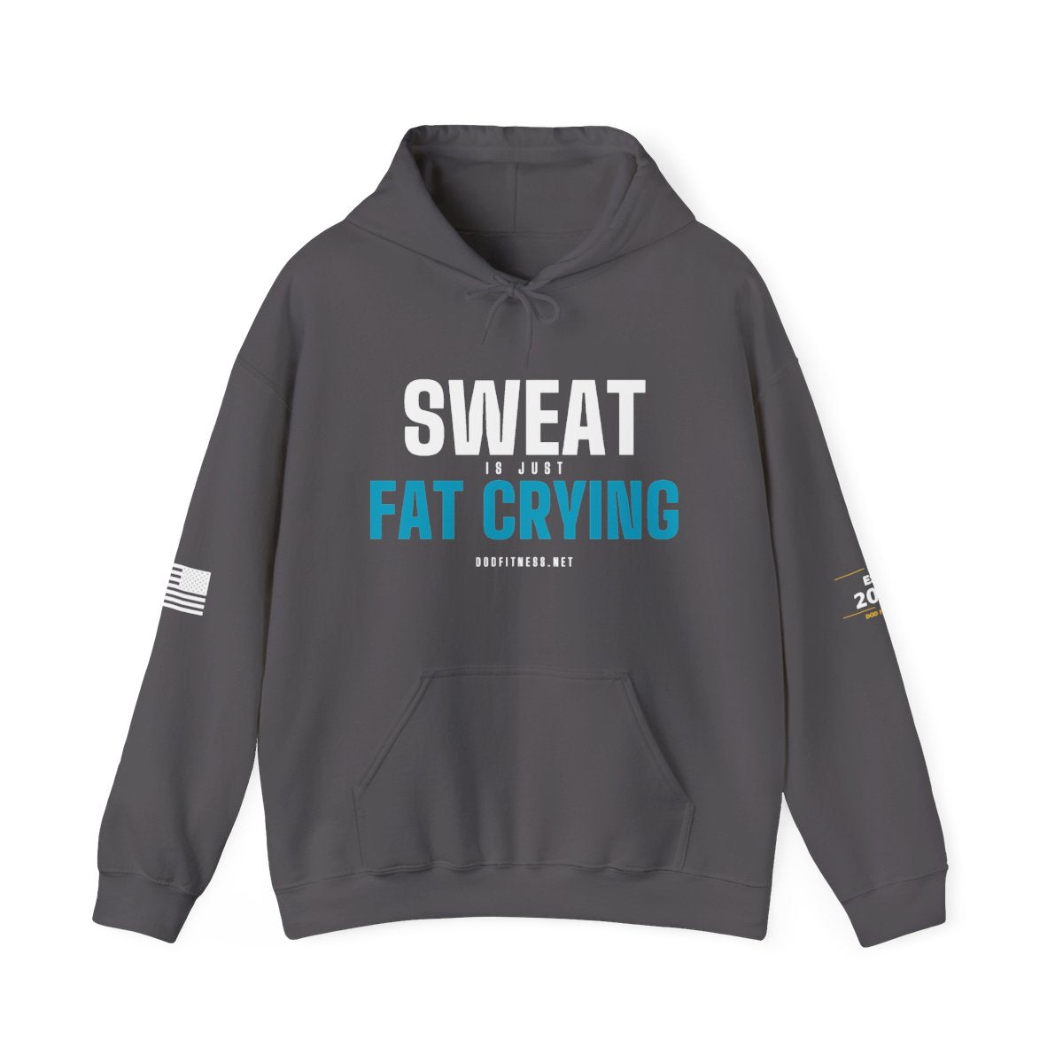 Fat Crying Frown hoodie in Charcoal - funny gym hoodie by DoD Fitness