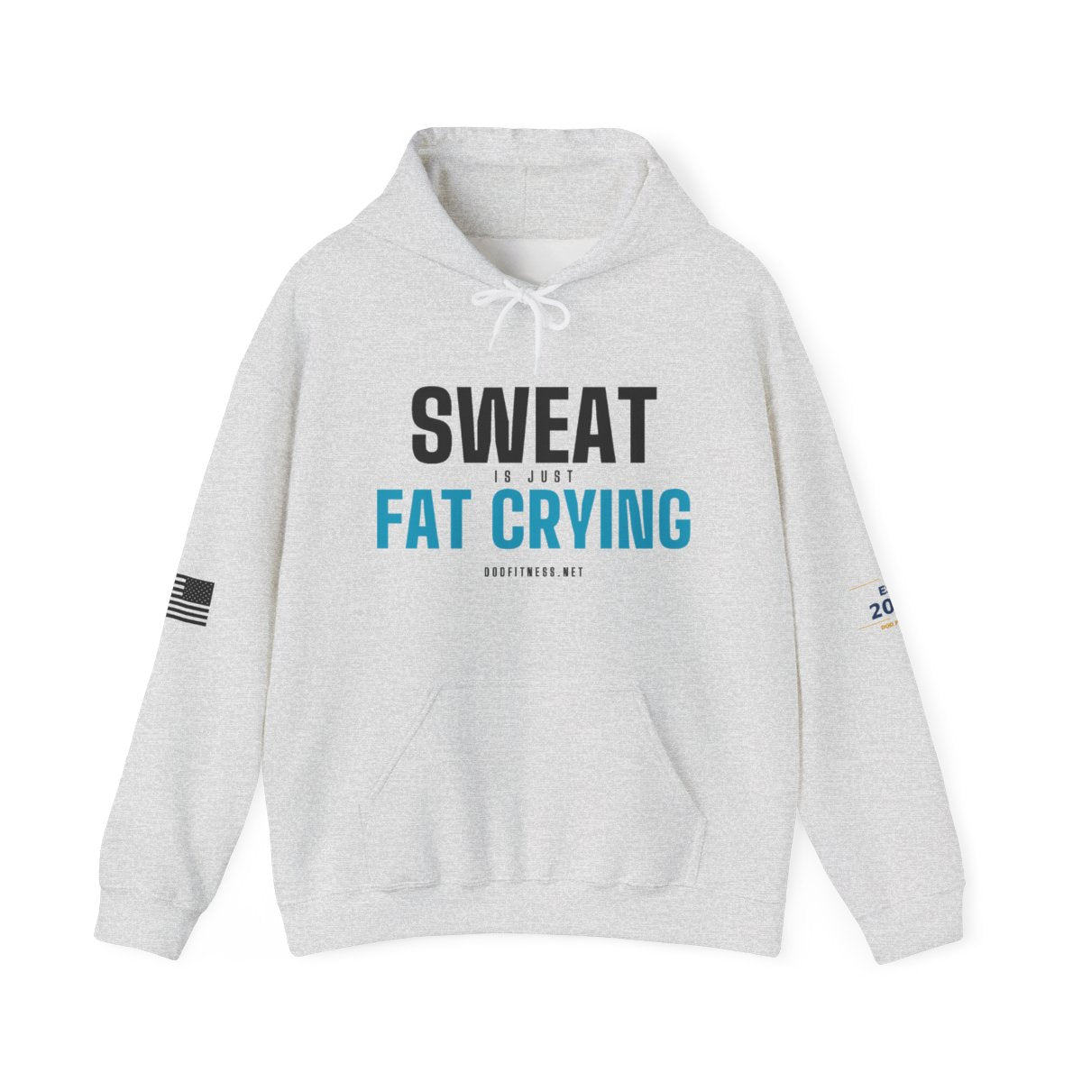 Fat Crying Frown hoodie in Ash - funny gym hoodie by DoD Fitness