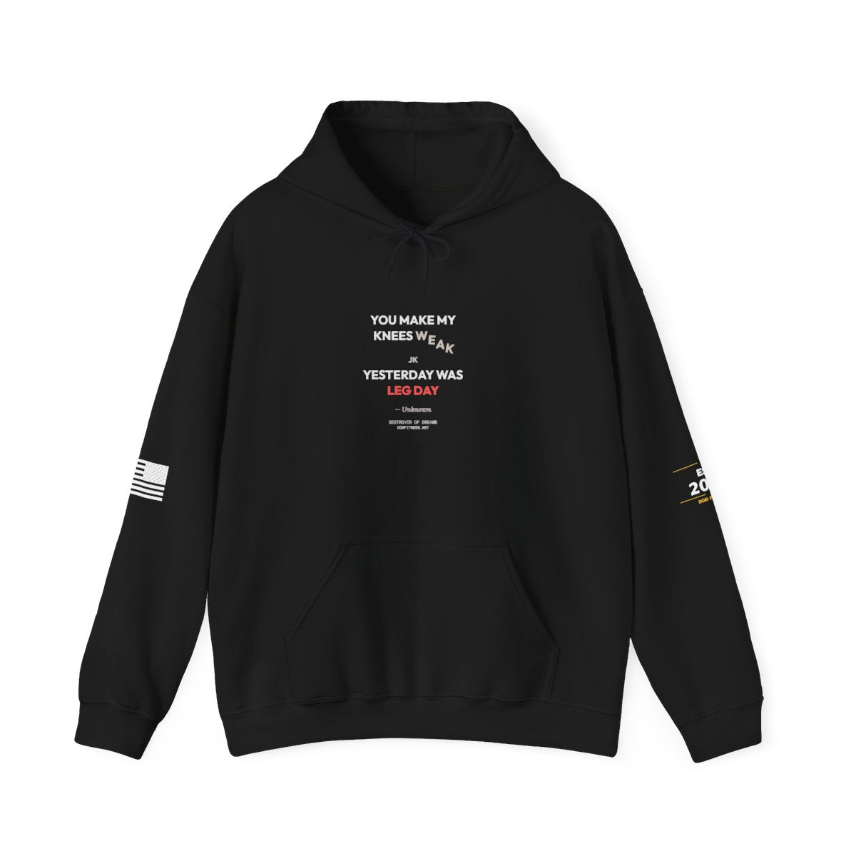Knees Weak hoodie in Black - funny gym shirt by DoD Fitness