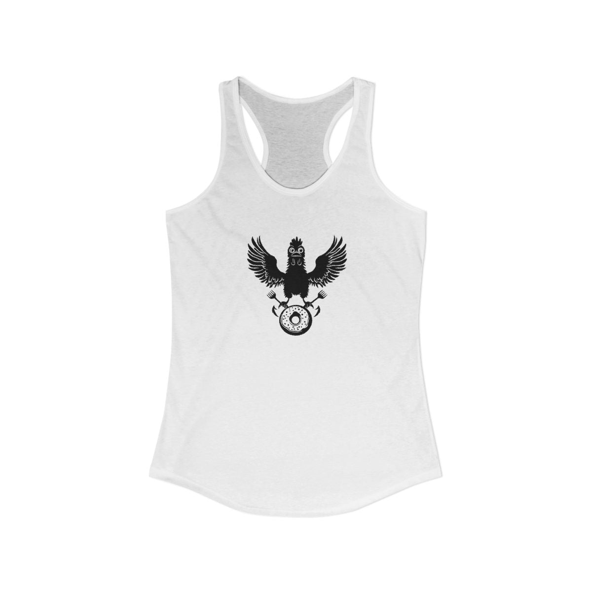 Meal Team Six women's racerback tank in Solid White - funny gym tank by DoD Fitness