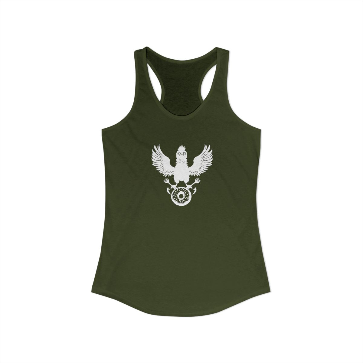 Meal Team Six women's racerback tank in Solid Military Green - funny gym tank by DoD Fitness