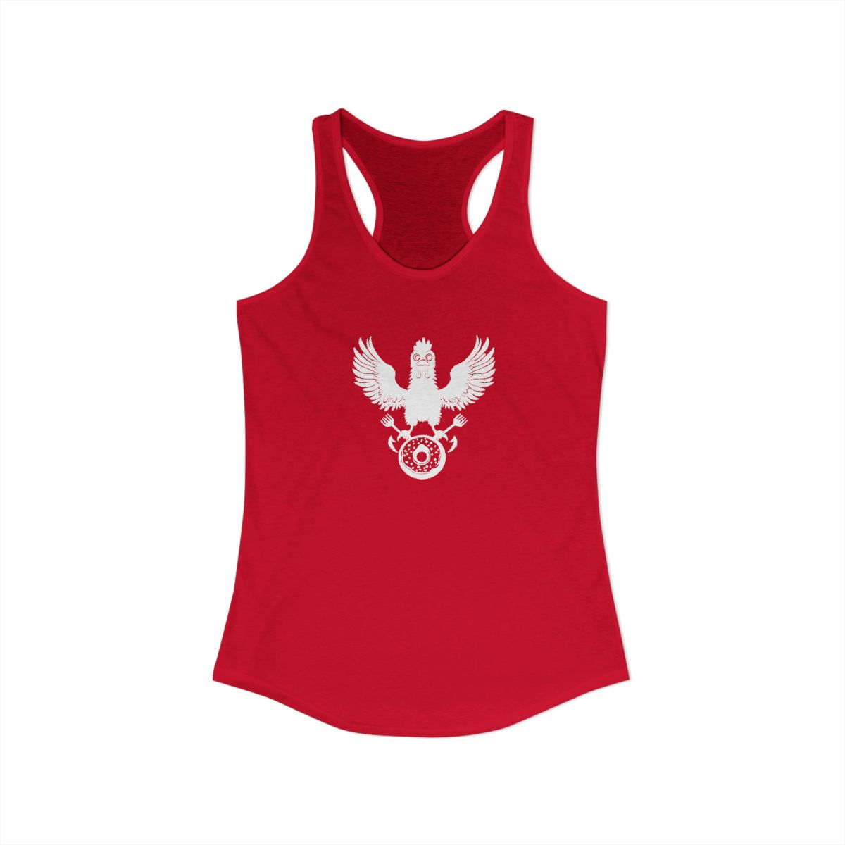 Meal Team Six women's racerback tank in Solid Red - funny gym tank by DoD Fitness