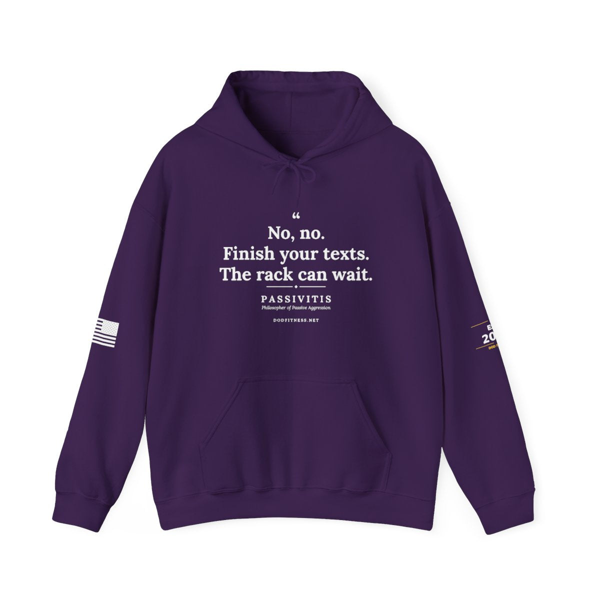 Passivitis - Finish Your Texts hoodie in Purple - funny gym hoodie by DoD Fitness