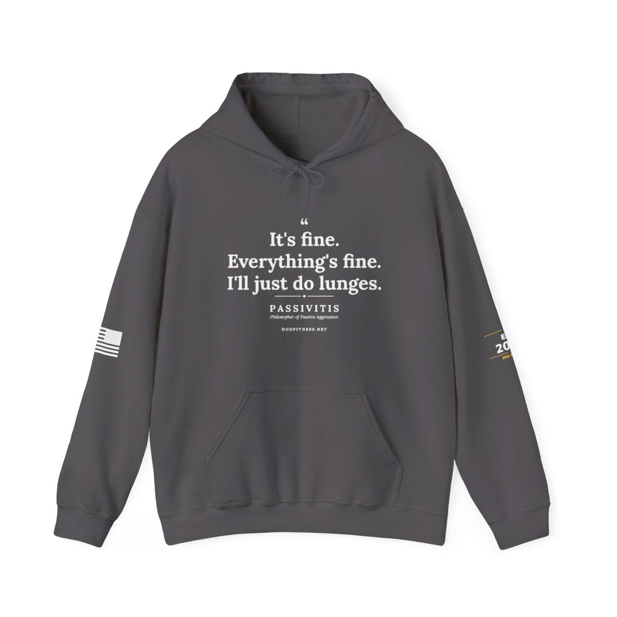 Passivitis - I'll Just Do Lunges hoodie in Charcoal - funny gym hoodie by DoD Fitness