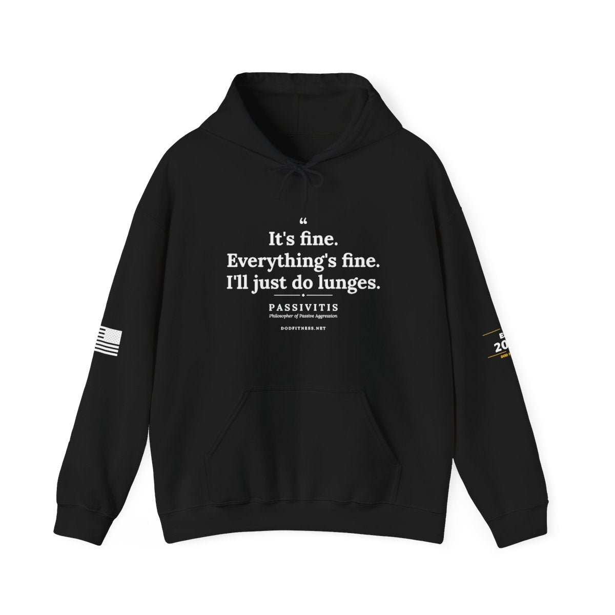 Passivitis - I'll Just Do Lunges hoodie in Black - funny gym hoodie by DoD Fitness