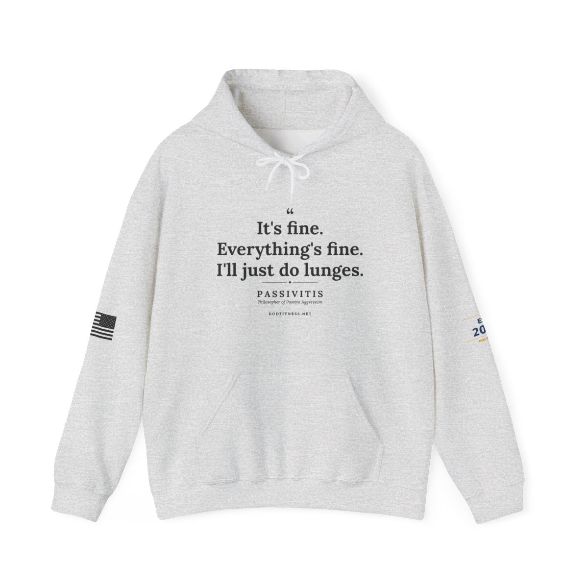 Passivitis - I'll Just Do Lunges hoodie in Ash - funny gym hoodie by DoD Fitness