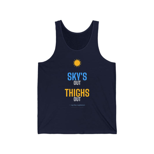 Sky's Out tank top in Navy - funny gym tank by DoD Fitness