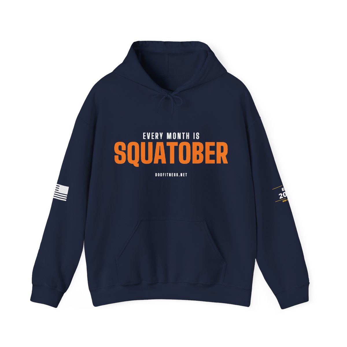 Squatober hoodie in Navy - funny gym hoodie by DoD Fitness