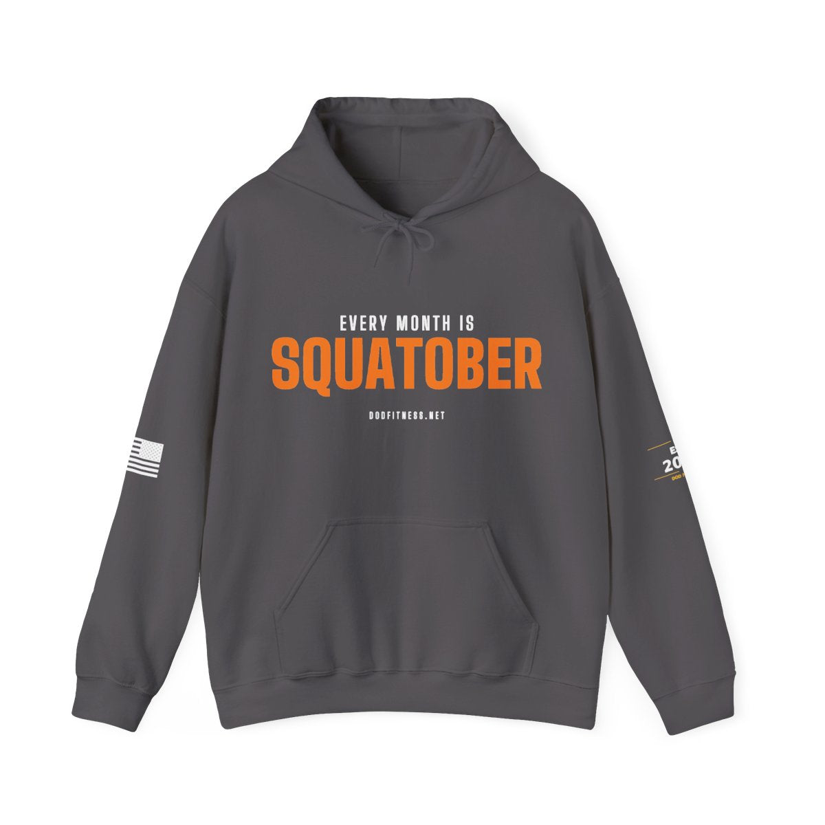 Squatober hoodie in Charcoal - funny gym hoodie by DoD Fitness