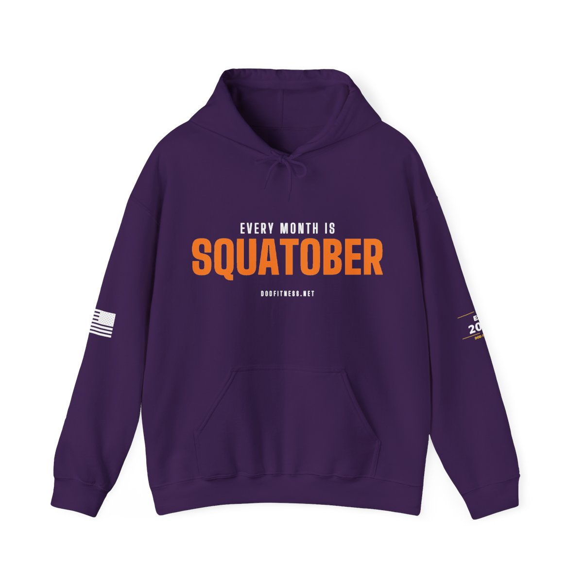 Squatober hoodie in Purple - funny gym hoodie by DoD Fitness