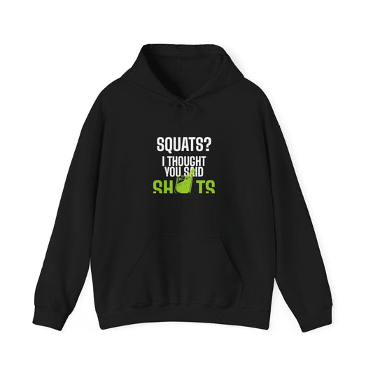 Squats Shots hoodie in Black - funny gym hoodie by DoD Fitness