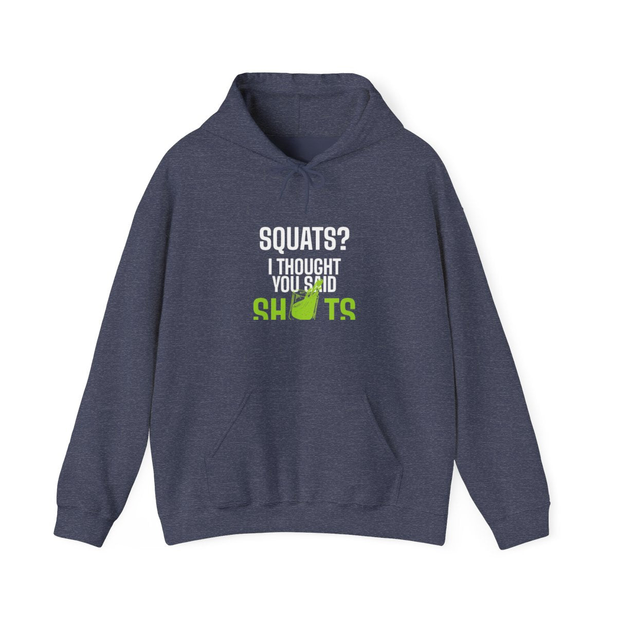 Squats Shots hoodie in Heather Sport Dark Navy - funny gym hoodie by DoD Fitness