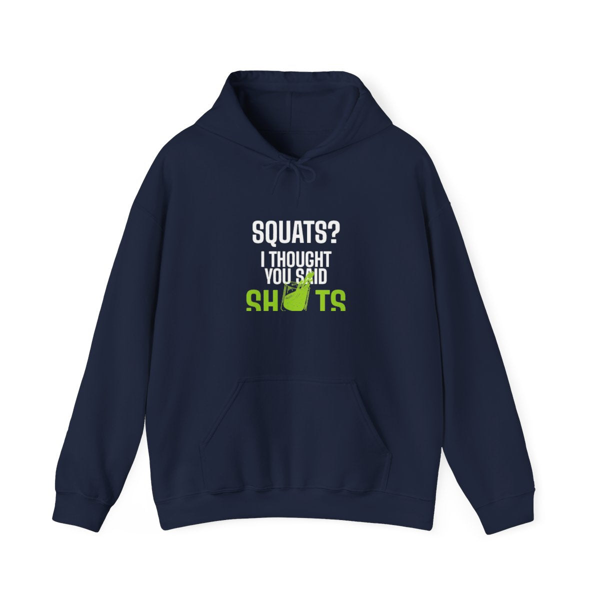 Squats Shots hoodie in Navy - funny gym hoodie by DoD Fitness
