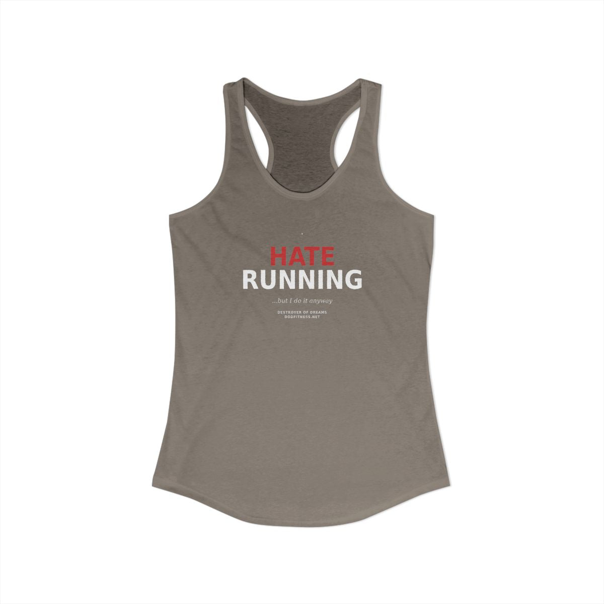 Still Not Running - Anti Cardio WomensTank in Solid Warm Gray