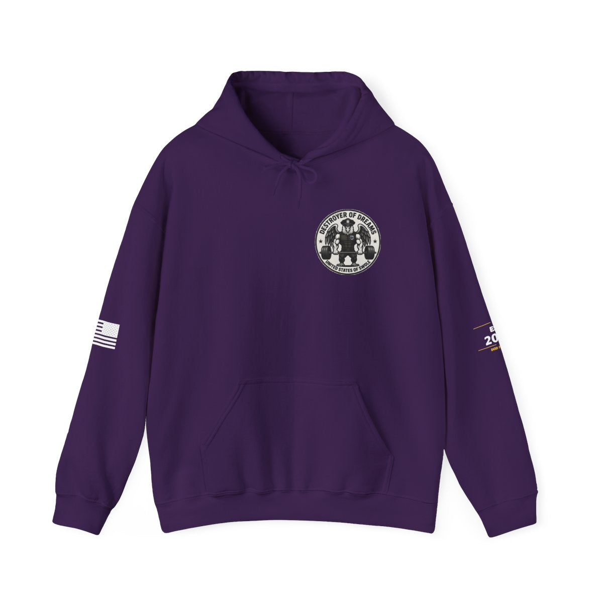 Thin Blue Line hoodie in Purple - funny gym hoodie by DoD Fitness