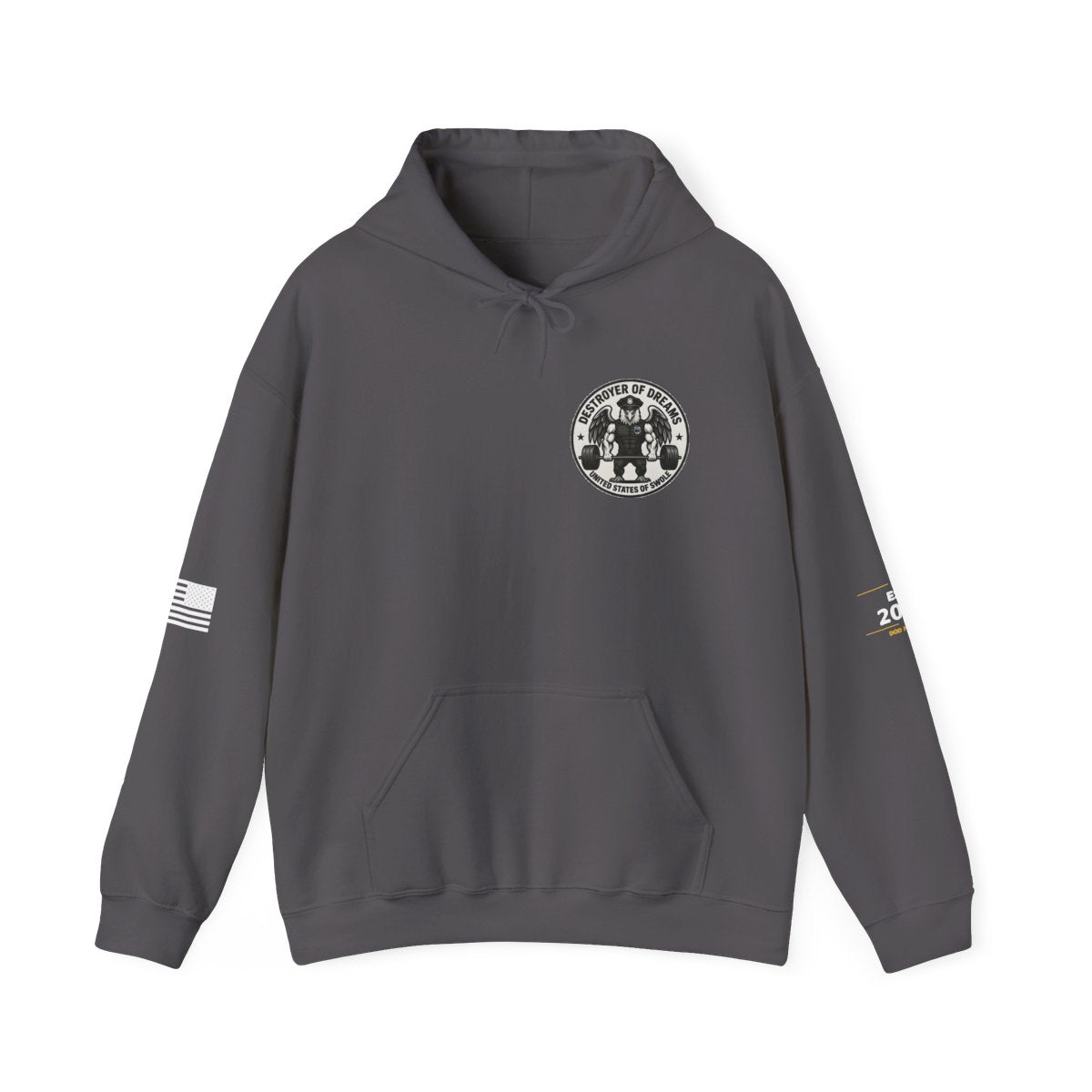 Thin Blue Line hoodie in Charcoal - funny gym hoodie by DoD Fitness