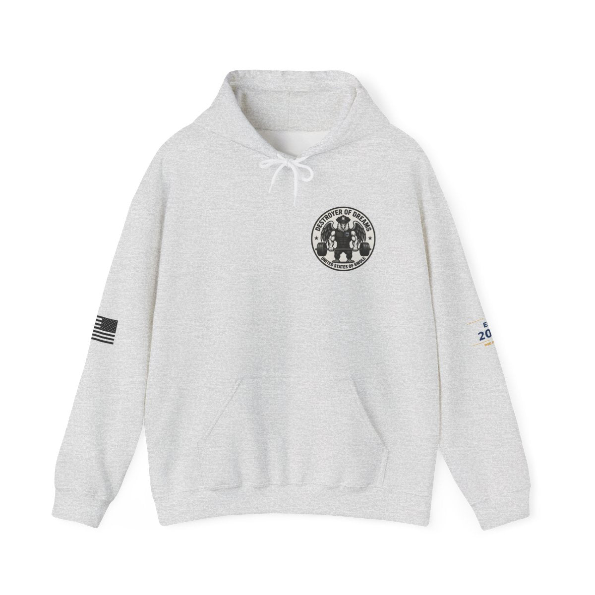 Thin Blue Line hoodie in Ash - funny gym hoodie by DoD Fitness