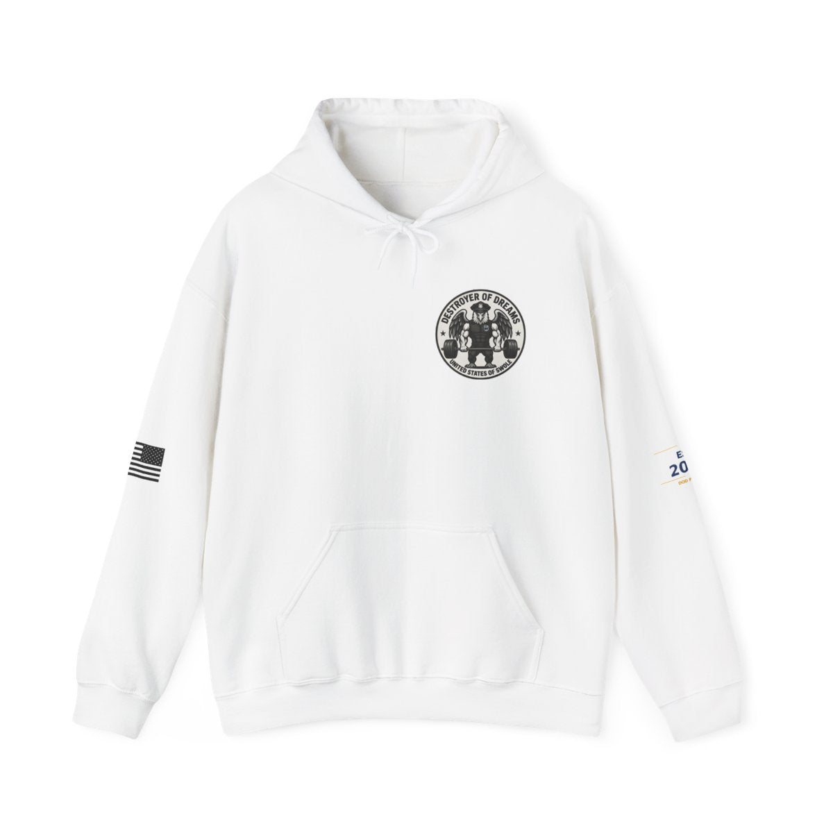 Thin Blue Line hoodie in White - funny gym hoodie by DoD Fitness