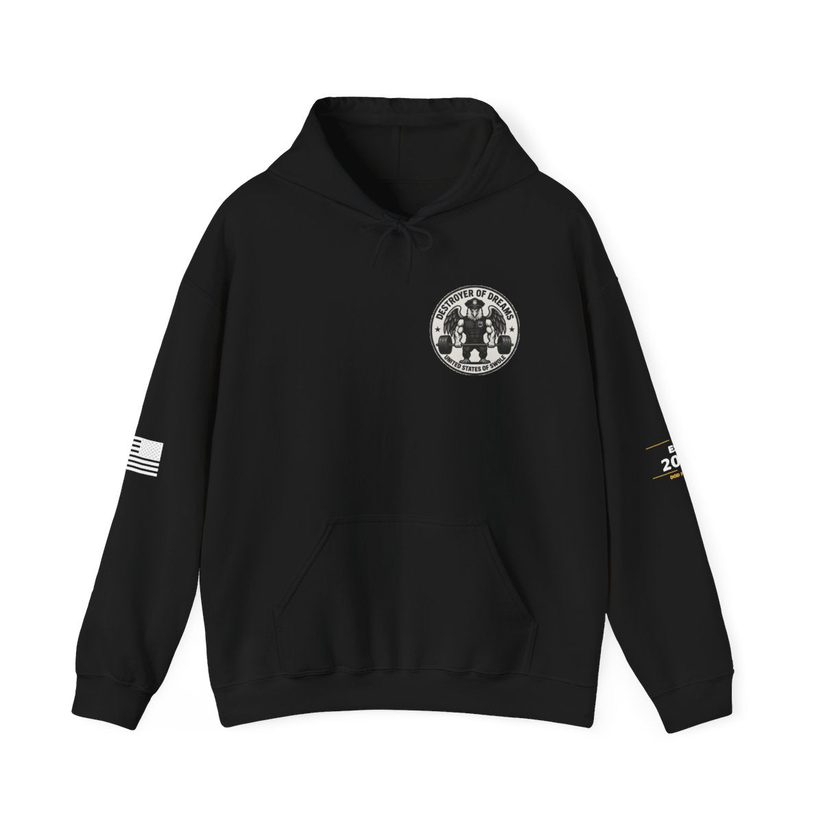 Thin Blue Line hoodie in Black - funny gym hoodie by DoD Fitness