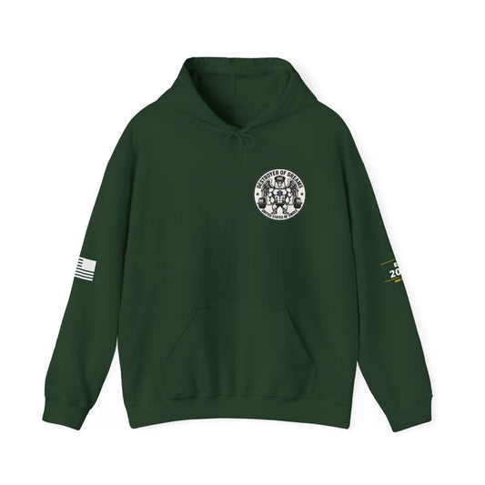 Thin Green Line hoodie in Forest Green - funny gym hoodie by DoD Fitness