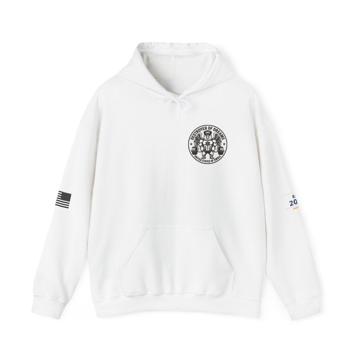 Thin Green Line hoodie in White - funny gym hoodie by DoD Fitness