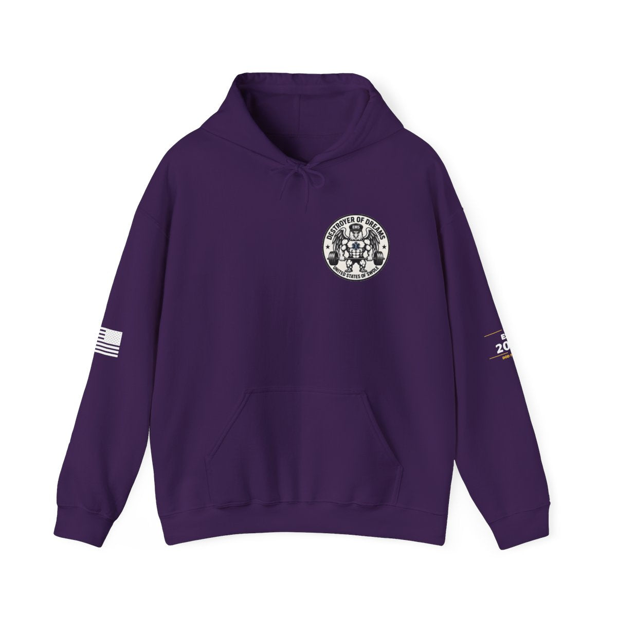 Thin Green Line hoodie in Purple - funny gym hoodie by DoD Fitness