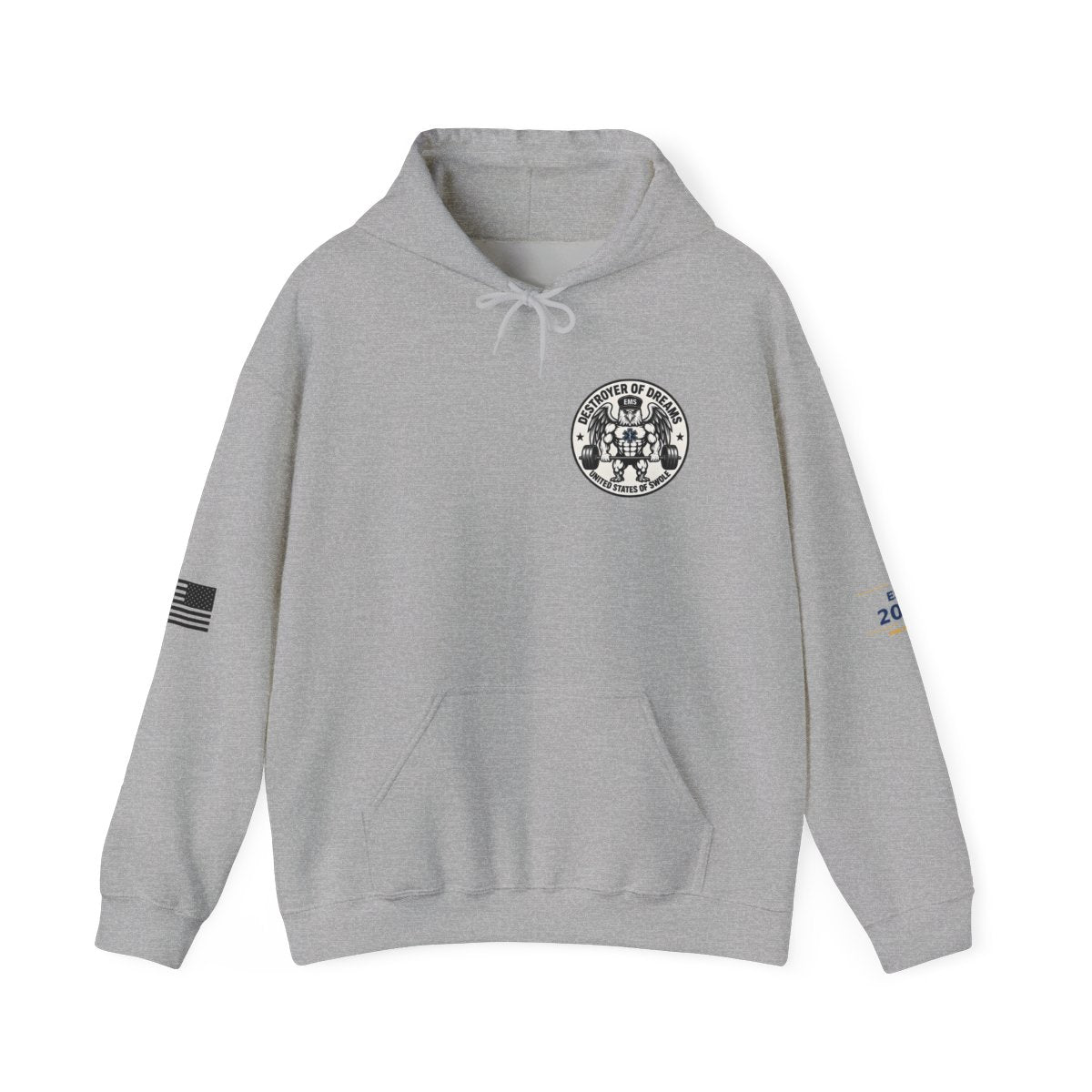 Thin Green Line hoodie in Sport Grey - funny gym hoodie by DoD Fitness