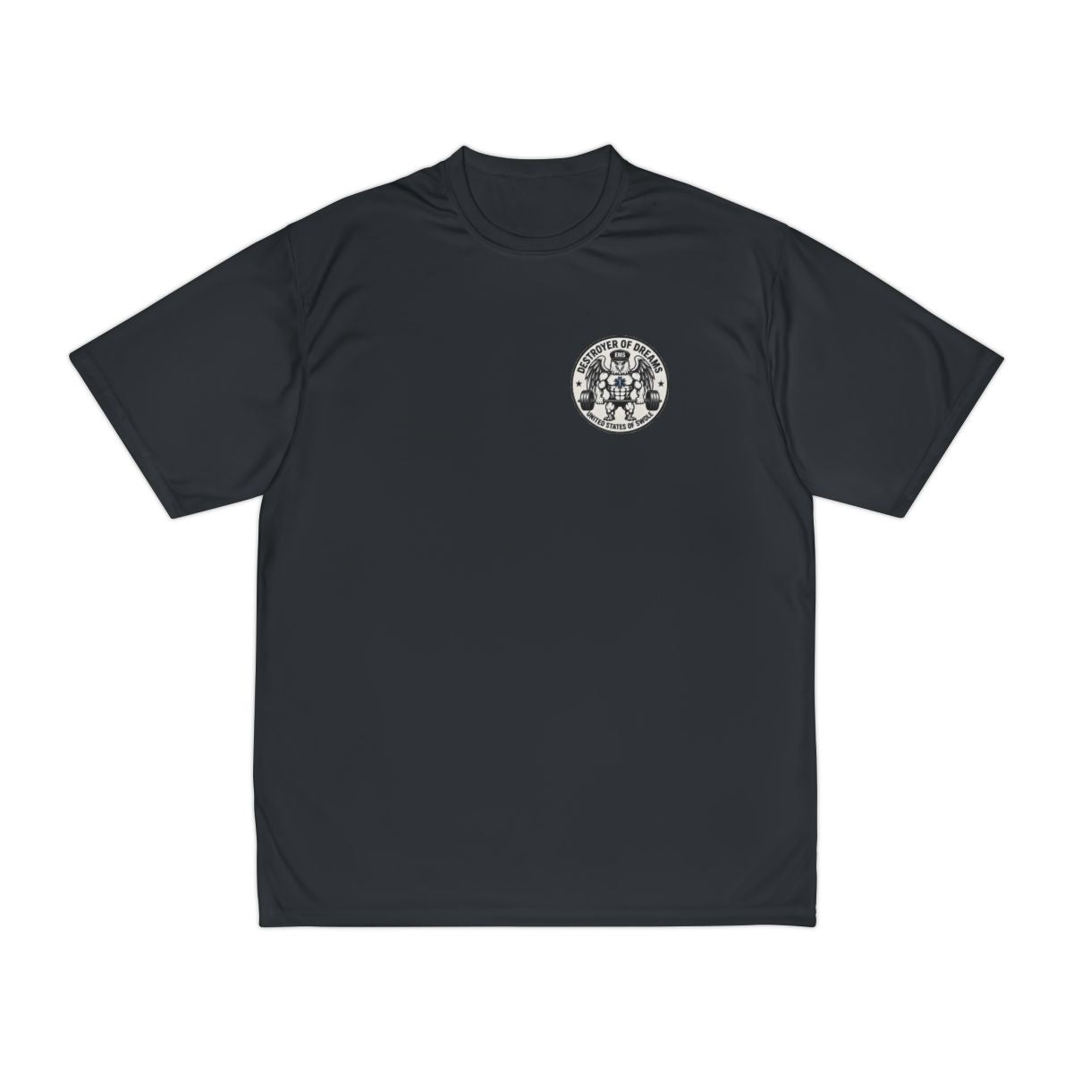 Thin Green Line moisture wicking shirt in Black - funny gym shirt by DoD Fitness