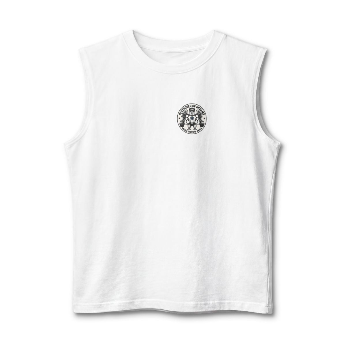 Thin Green Line stringer tank in White - funny gym shirt by DoD Fitness