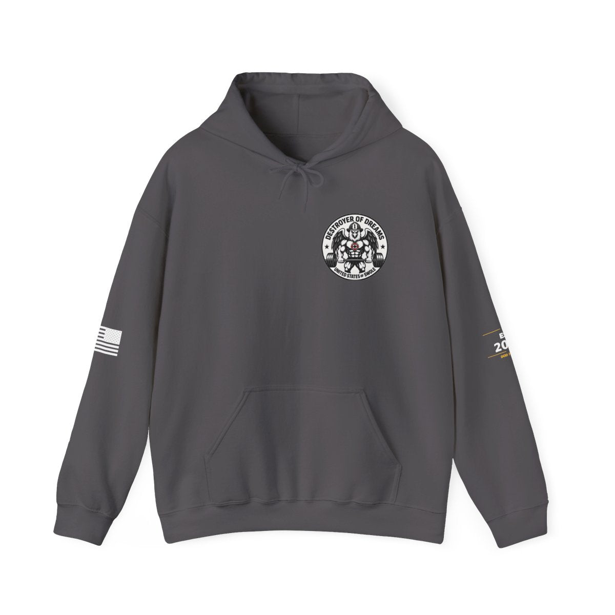 Thin Red Line hoodie in Charcoal - funny gym hoodie by DoD Fitness