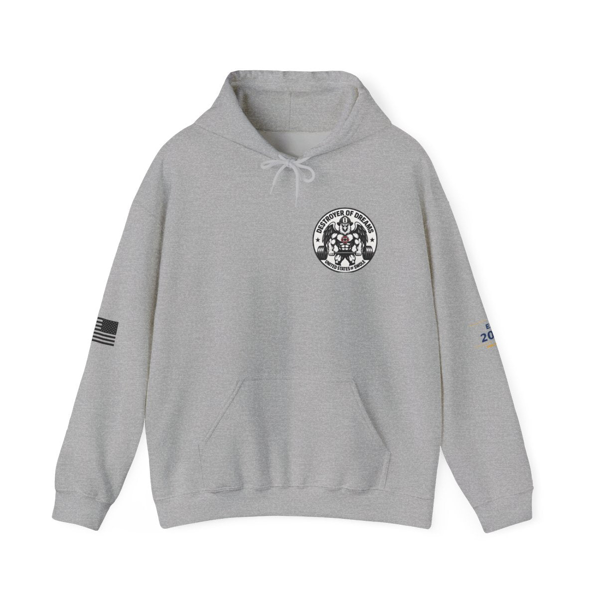Thin Red Line hoodie in Sport Grey - funny gym hoodie by DoD Fitness