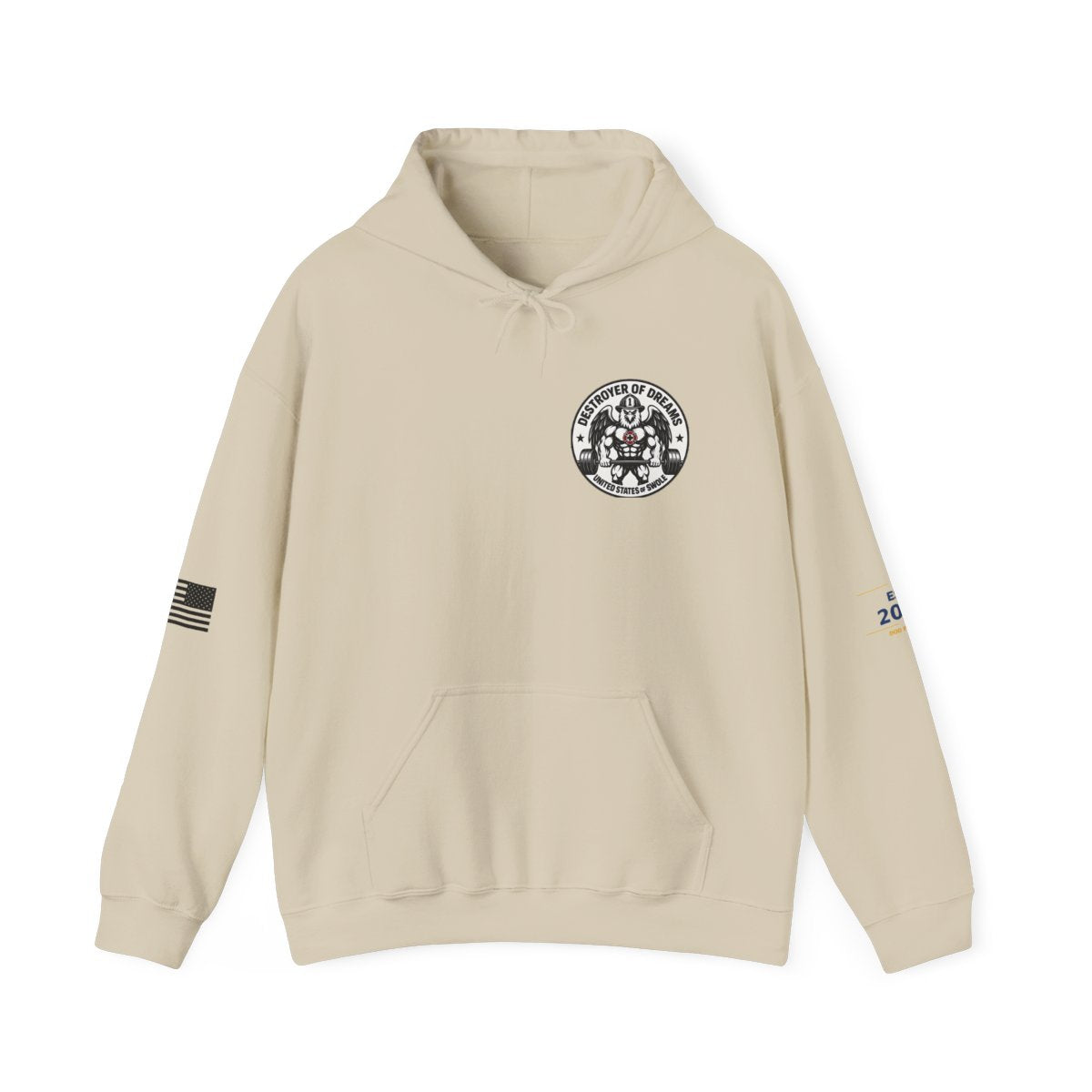 Thin Red Line hoodie in Sand - funny gym hoodie by DoD Fitness
