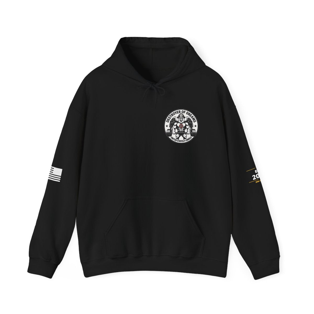 Thin Red Line hoodie in Black - funny gym hoodie by DoD Fitness