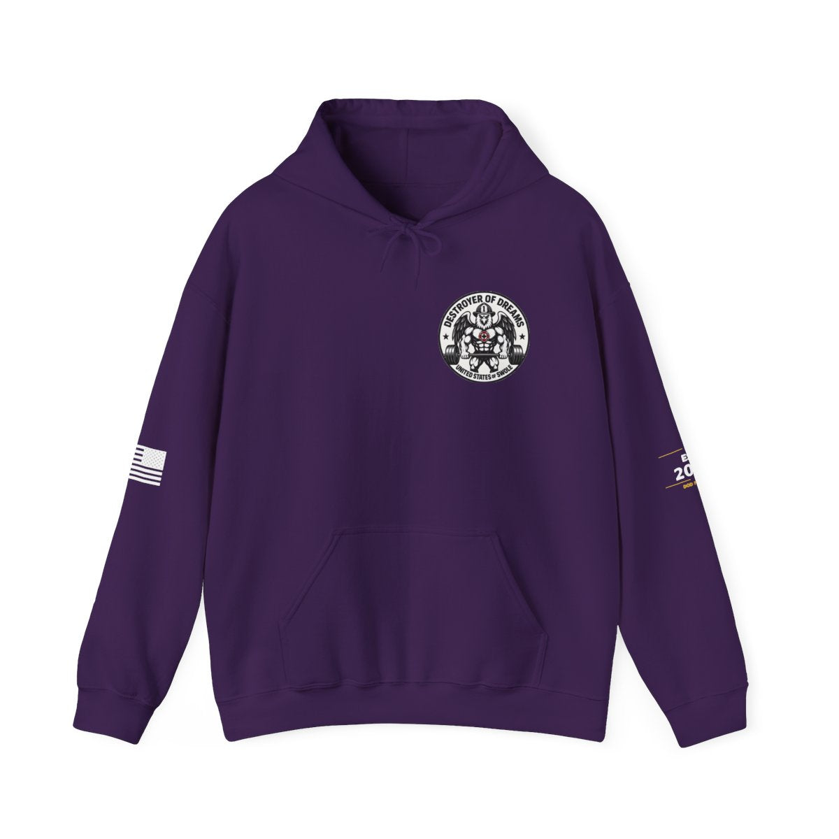 Thin Red Line hoodie in Purple - funny gym hoodie by DoD Fitness