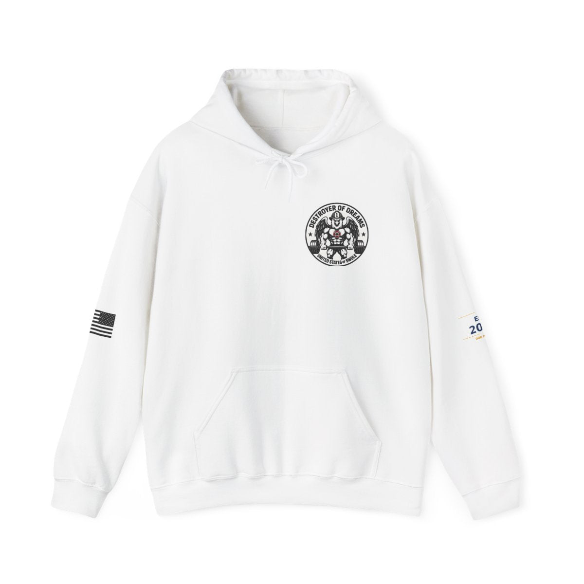 Thin Red Line hoodie in White - funny gym hoodie by DoD Fitness
