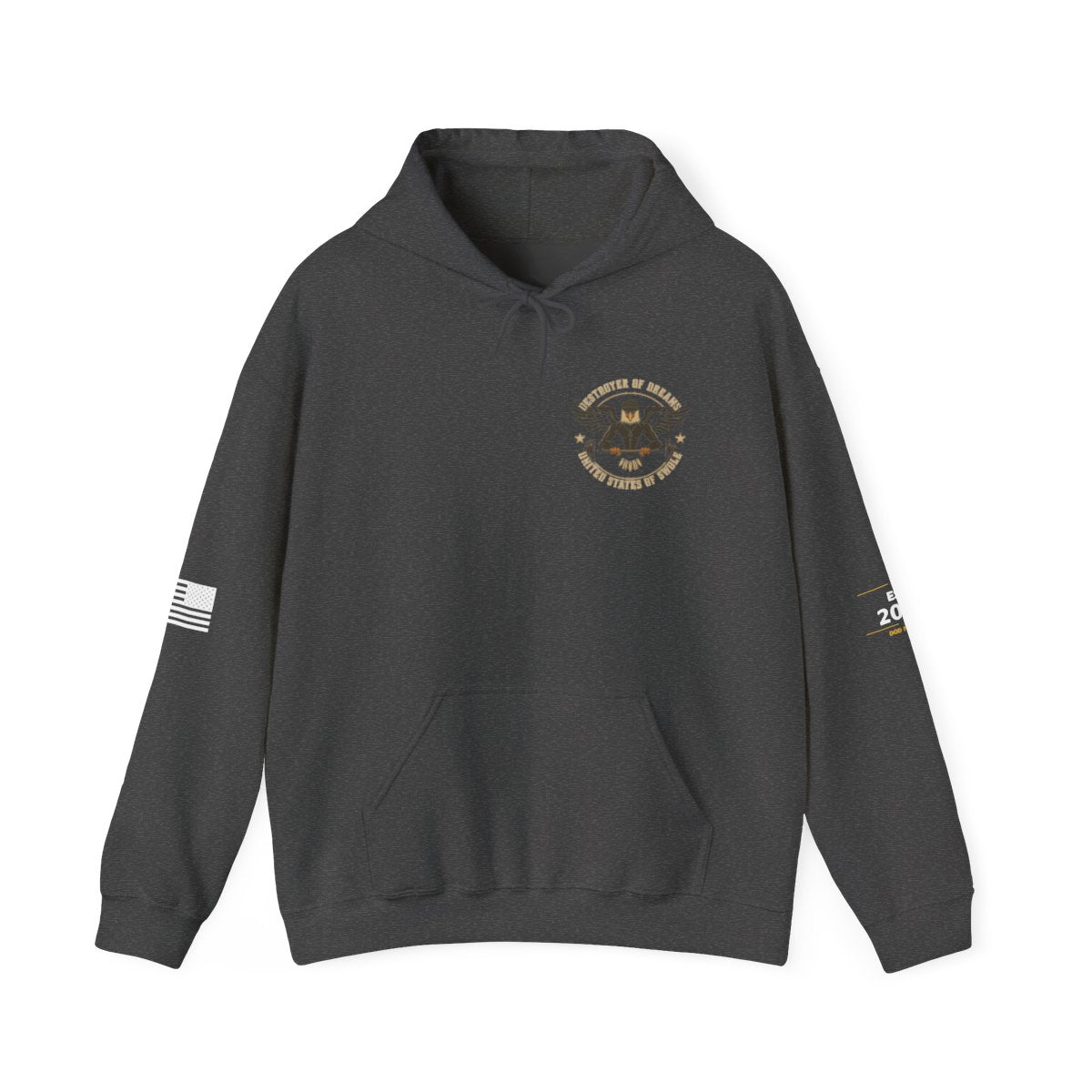 United We Serve - Military hoodie in Dark Heather - funny gym hoodie by DoD Fitness