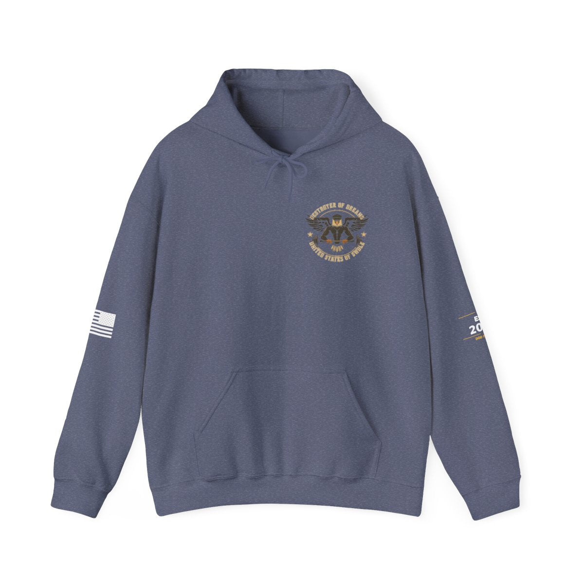 United We Serve - Military hoodie in Heather Navy - funny gym hoodie by DoD Fitness