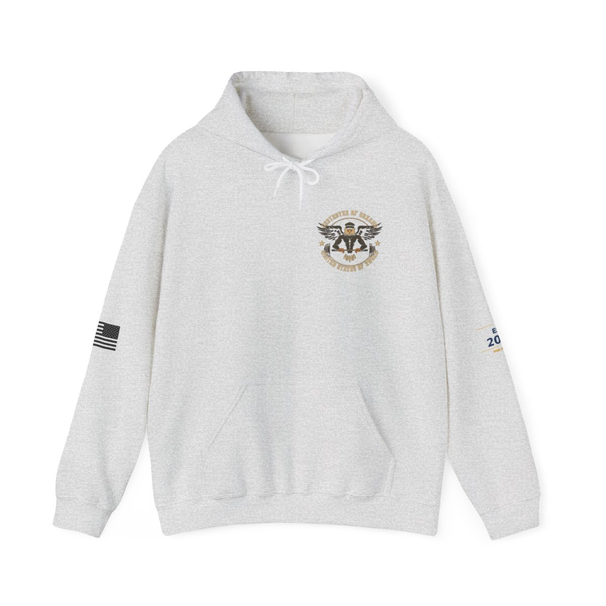 United We Serve - Military hoodie in Ash - funny gym hoodie by DoD Fitness
