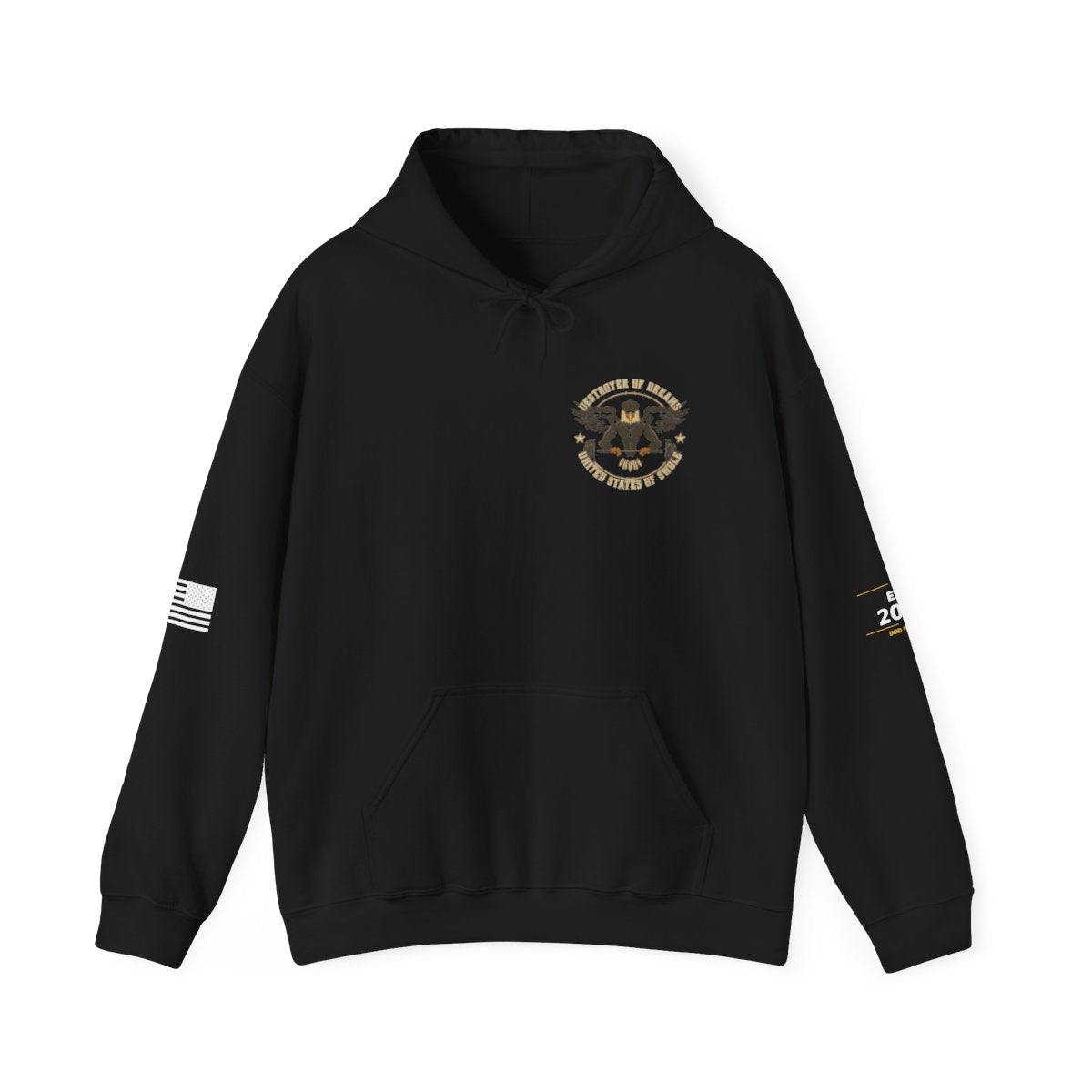 United We Serve - Military hoodie in Black - funny gym hoodie by DoD Fitness