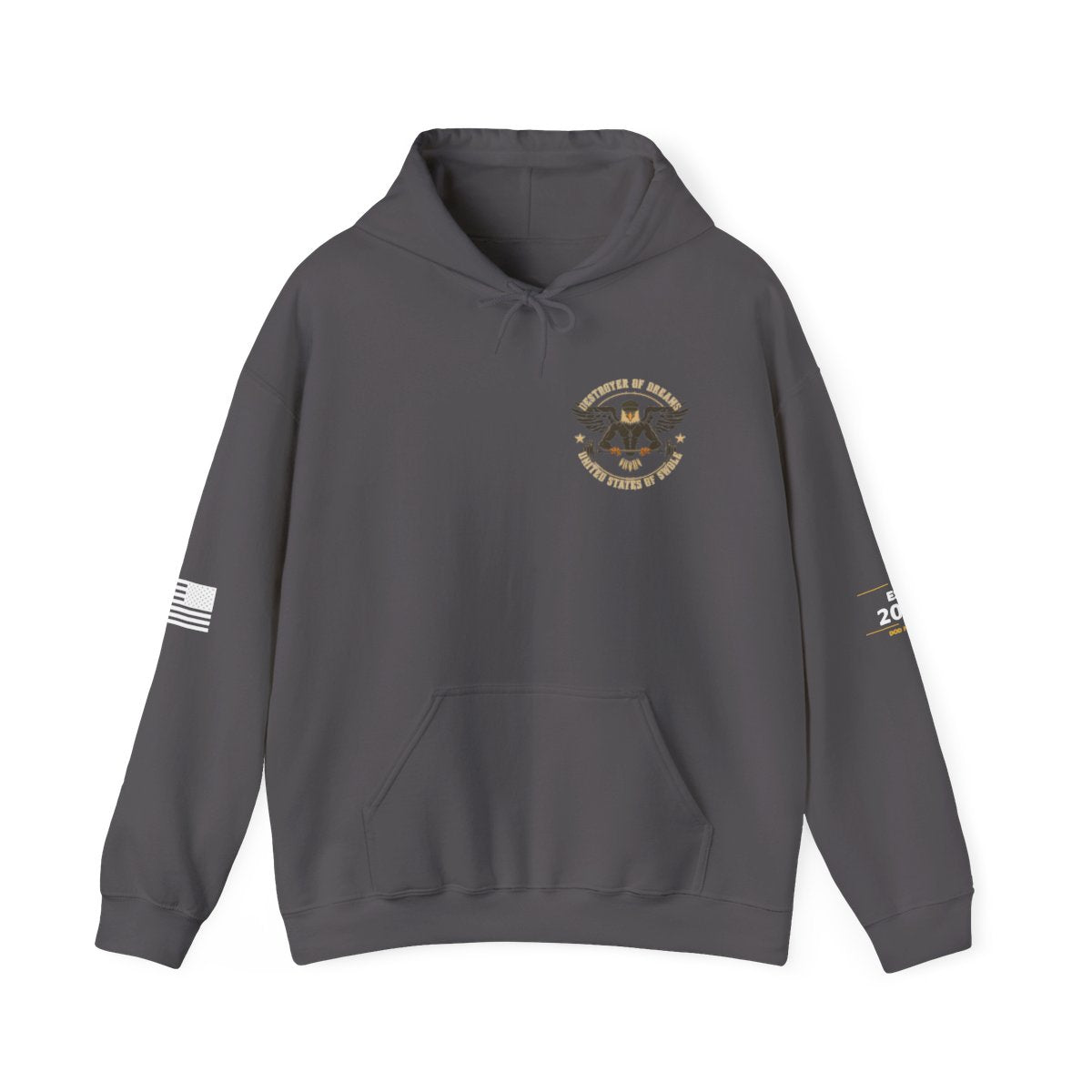 United We Serve - Military hoodie in Charcoal - funny gym hoodie by DoD Fitness