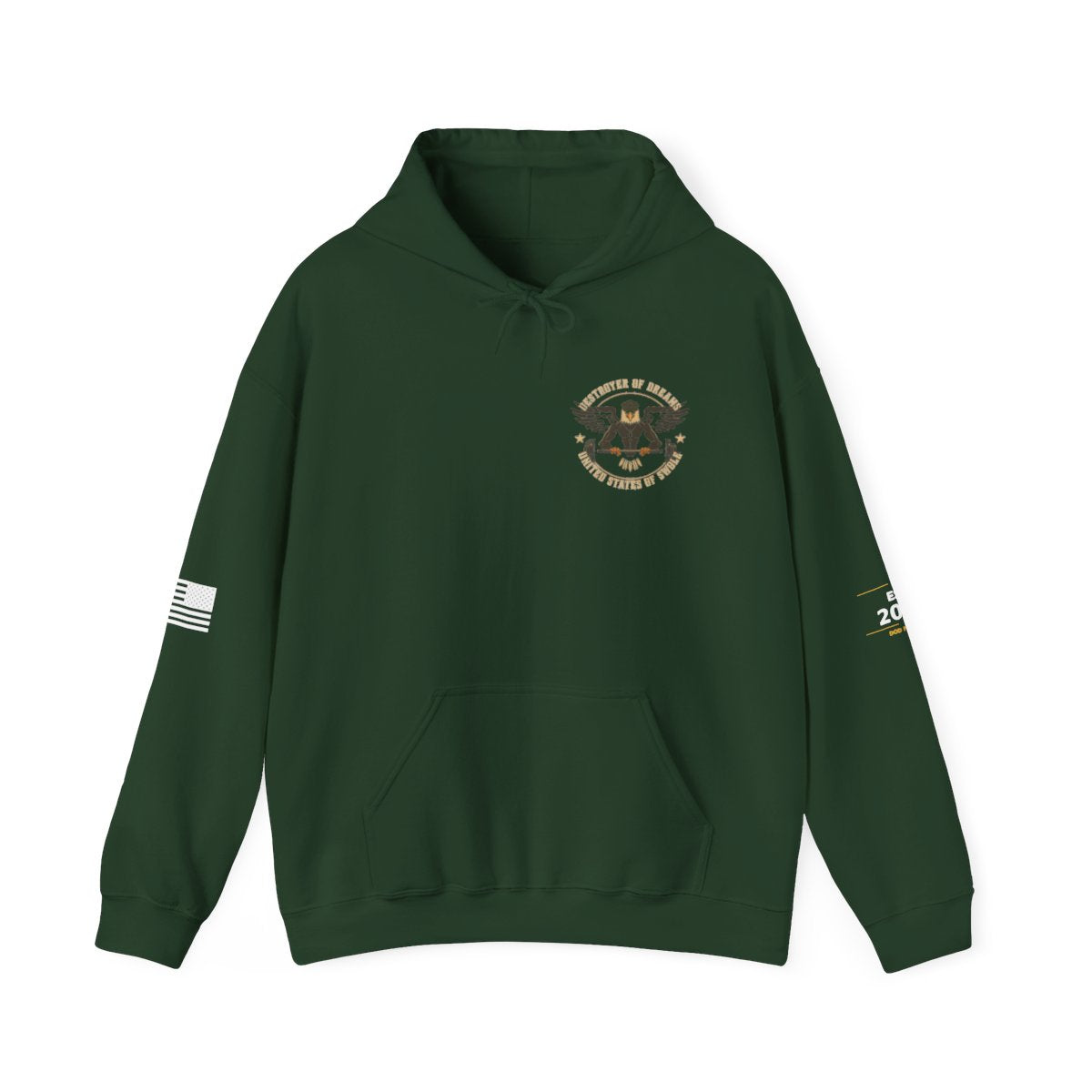 United We Serve - Military hoodie in Forest Green - funny gym hoodie by DoD Fitness